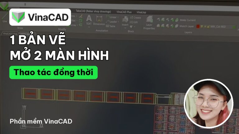 Ảnh bìa bài viết VinaCAD 1: bản vẽ mở trên 2 màn hình
