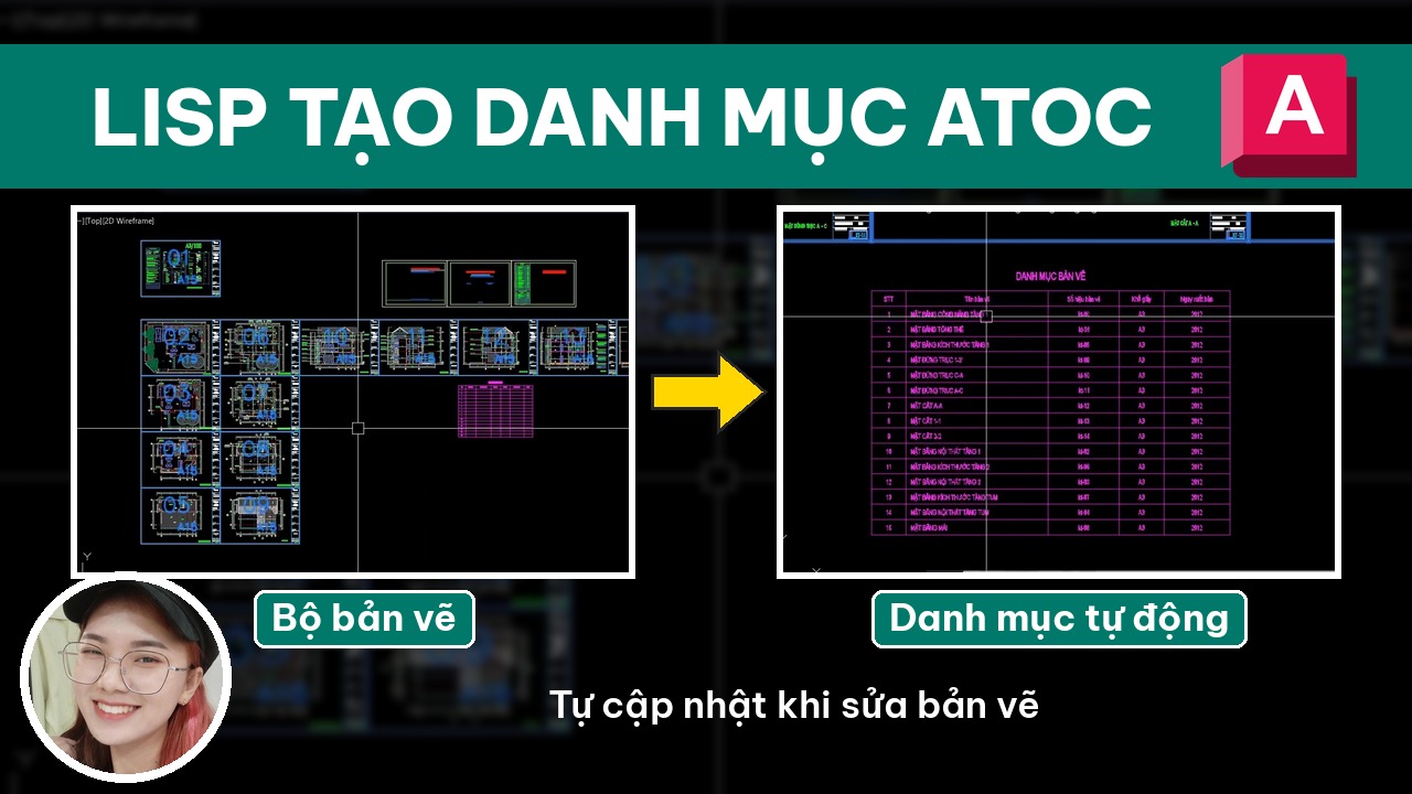 Ảnh bìa bài viết lisp ATOC tạo danh mục bản vẽ tự động trong AutoCAD