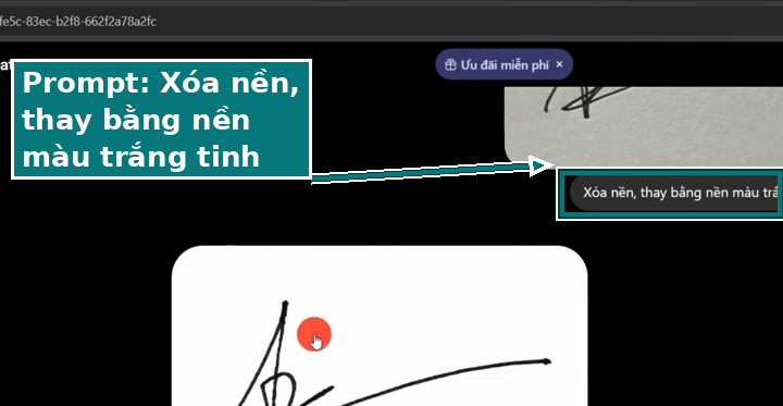 ChatGPT: prompt xóa nền ảnh chữ ký, thay bằng nền màu trắng tinh