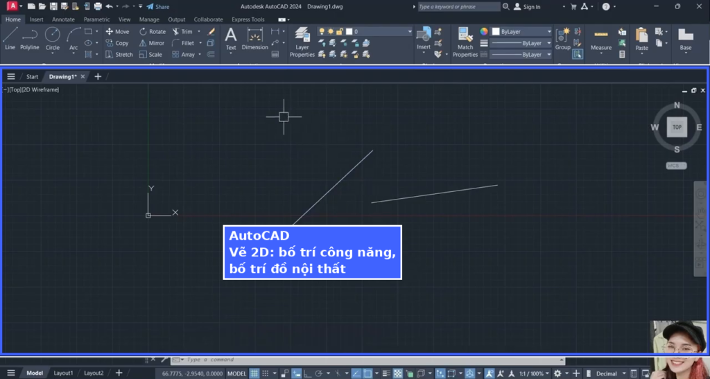 AutoCAD dùng để vẽ 2D, bố trí công năng và đồ nội thất