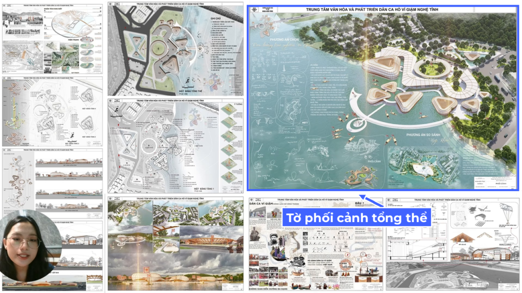 10 tờ A0 đồ án tốt nghiệp kiến trúc Trung tâm văn hóa dân ca Ví Giặm Nghệ Tĩnh