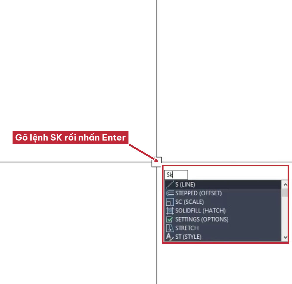 Gõ lệnh SK SKETCH trong AutoCAD để vẽ chữ ký