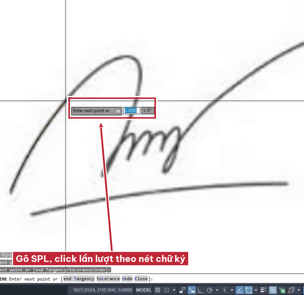 Gõ lệnh SPL vẽ Spline theo nét chữ ký trong AutoCAD