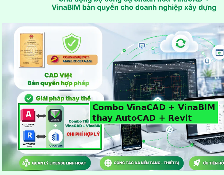 Combo VinaCAD và VinaBIM thay thế AutoCAD và Revit cho doanh nghiệp