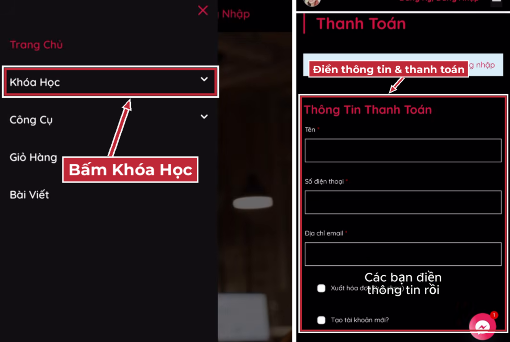 Cách đăng ký khóa học AutoCAD thực dụng trên vuhienhau.com