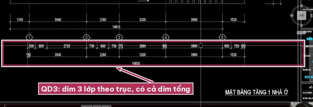 Kết quả DIM 3 lớp bằng lisp QD3 có DIM theo trục