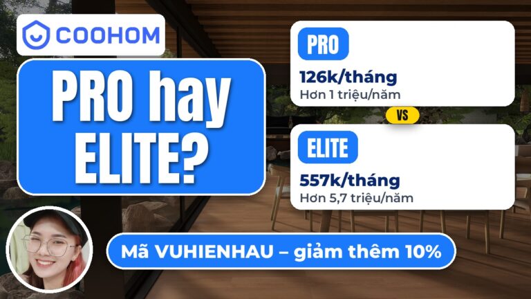 Thumbnail so sanh Coohom Pro hay Elite, chi phi tung goi va ma giam gia VUHIENHAU