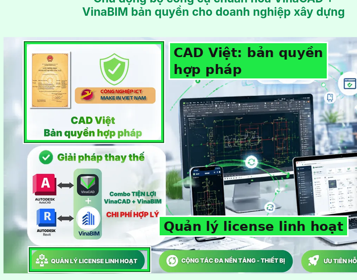 VinaCAD bản quyền hợp pháp, combo VinaCAD và VinaBIM cho doanh nghiệp